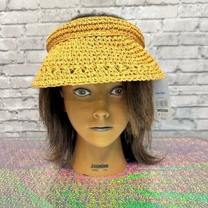 Time and Tru Women's Straw Visor Beige One Size New With Tags
